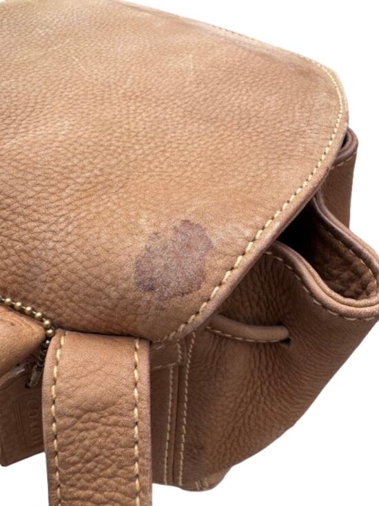 VTG COACH Small Backpack Camel Tan Nubuc Leather 1995 Made in Italy G5E-4938 main image 13